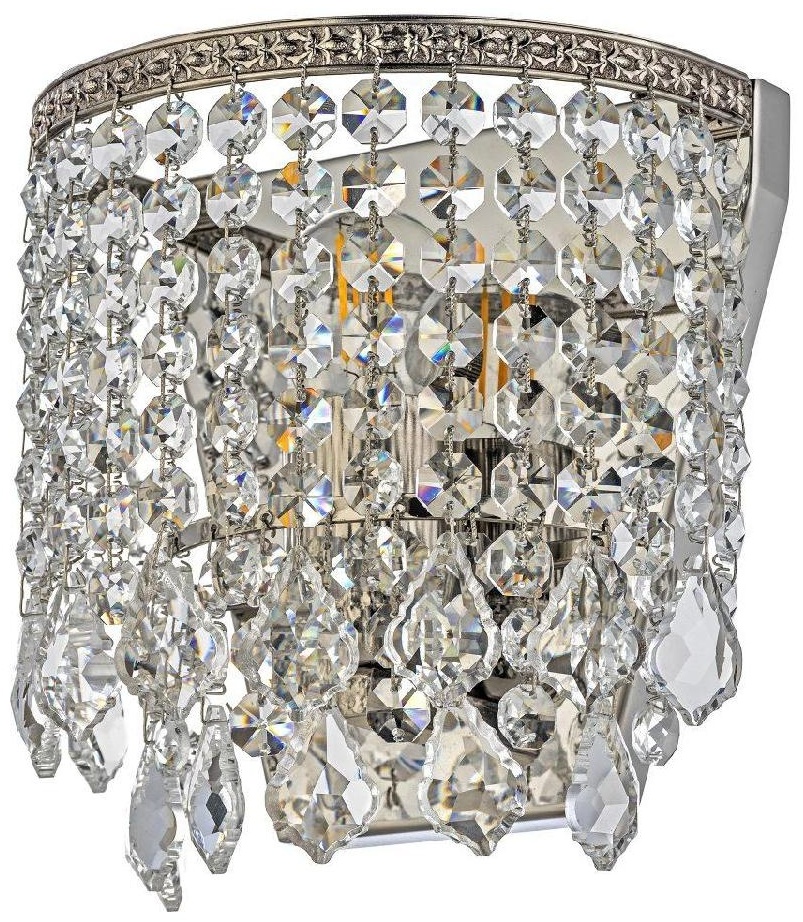 Бра настенный Arti Lampadari E27, серебристый, прозрачный
