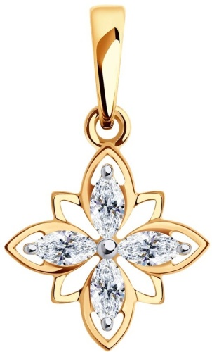 Подвеска Diamant 51-130-02015-1 вес 0.87 г золото, фианит
