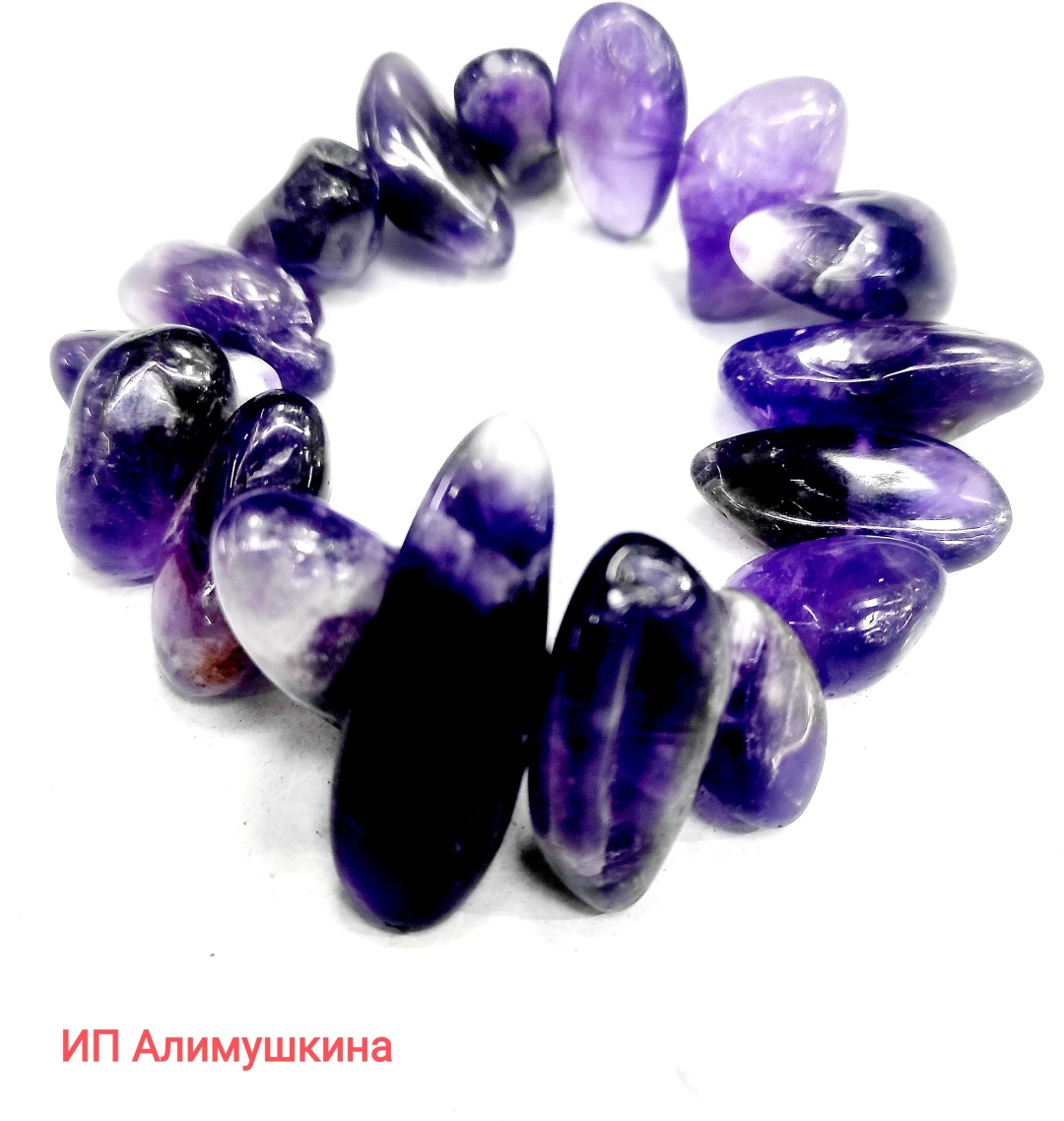Браслет длина 19 см аметист, аметист