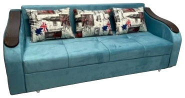 Диван Atyrau Divan OVAL, 210х70 см, обивка велюр, бирюзовый
