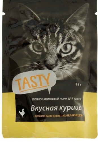 TASTY кусочки в желе курица 85 г 12 шт
