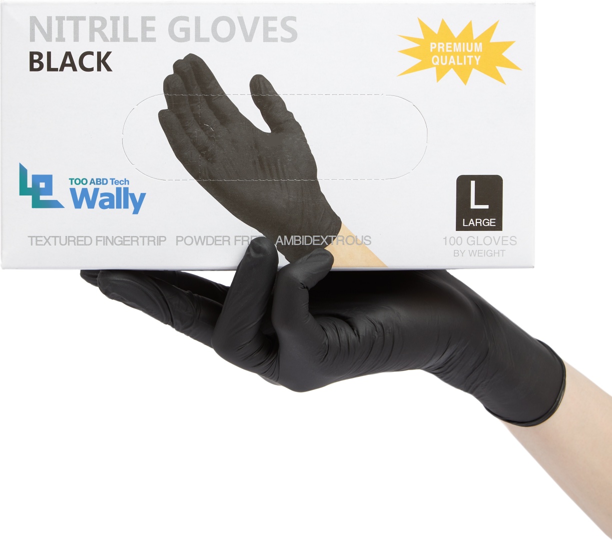 Wally Plastic перчатки 210829 черный 100 шт