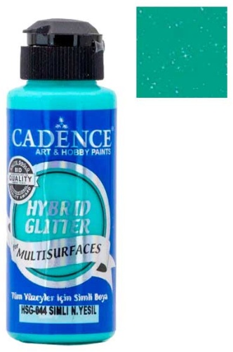 Акриловые CADENCE Краска Глиттерная HSG-044 Зеленая мята с глиттером Серебро 1 шт 120 мл