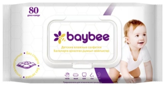 Детские влажные салфетки Baybee BayBee 80 шт