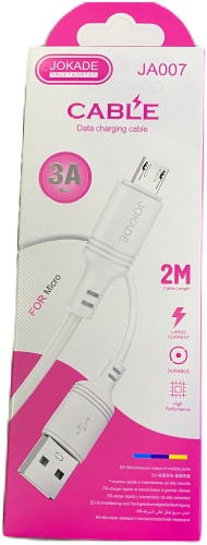 Кабель JOKADE USB 2.0 (M), micro-USB 2.0 (M), 2 м, JA007 белый