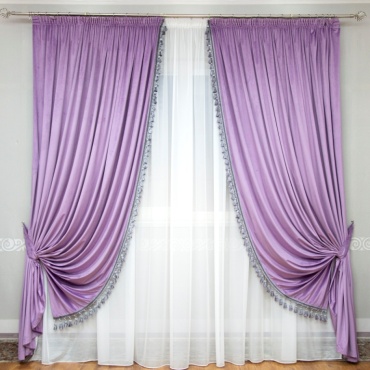 Комплект Ажур 540x305 см 3 шт, велюр, фиолетовый