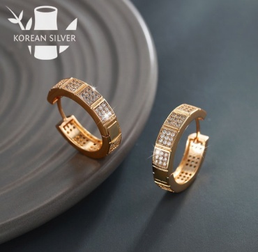 Серьги KOREAN SILVER бижутерный сплав, цирконий