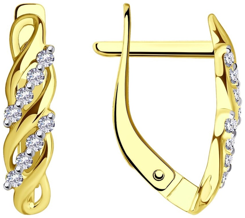 Серьги SOKOLOV EAR-SO-585-099210 вес 1.75 г золото, фианит