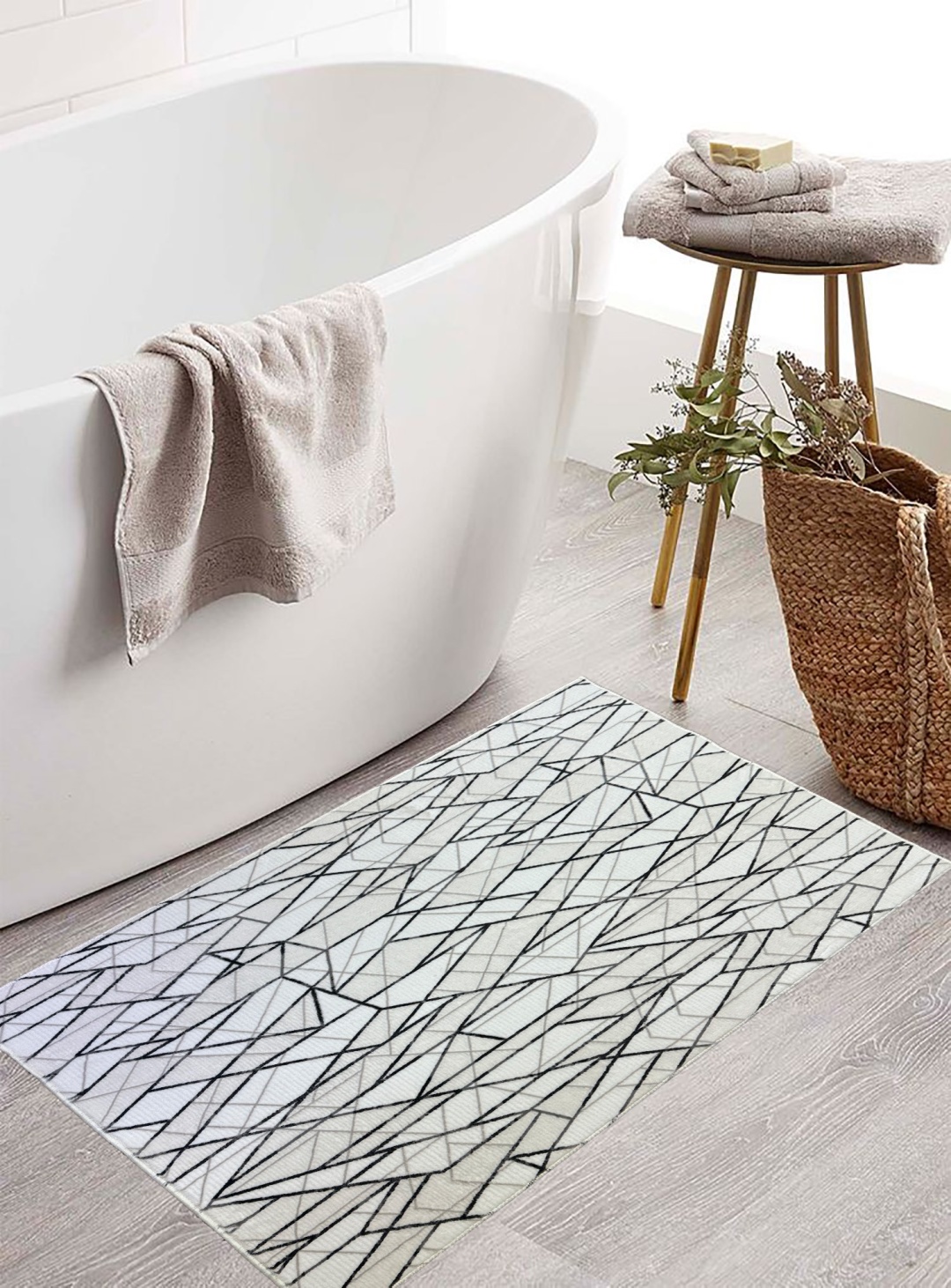 Bal Tekstil коврик Rolyef Line Ivi Krem 80x150 см, микрофибра, резина, полиэстер