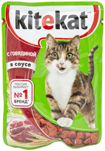 Kitekat кусочки в соусе говядина 85 г 1 шт