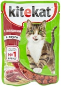 Kitekat кусочки в соусе говядина 85 г 1 шт