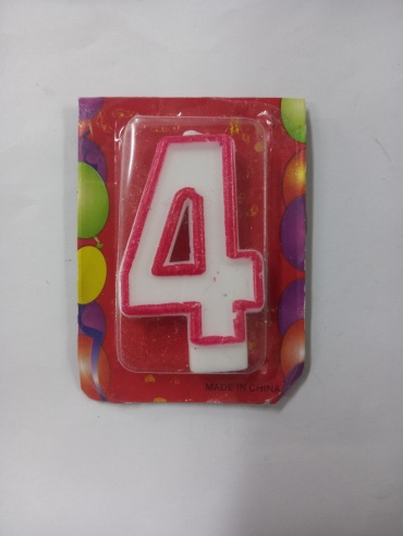 Свеча Candle цифра 4, 1 шт 7 см