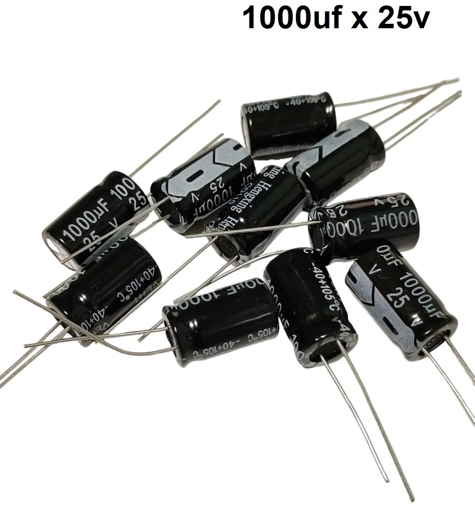 Конденсатор электролитический 1000uf 25v 25 В, 10 шт.