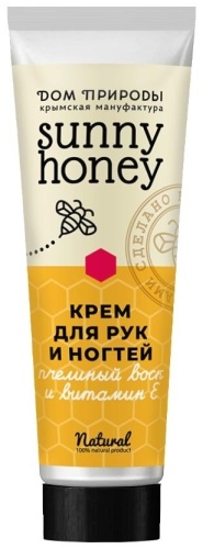 Мануфактура Дом Природы Sunny Honey пчелиный воск и витамин Е крем для рук 90 г