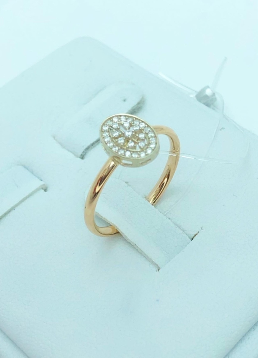 Cristal 268017 размер 17.5, 18, 18.5, 17 вес 1 г золото, фианит