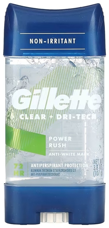 Gillette Power Rush Anti-White дезодорант-антиперспирант для мужчин 107 г