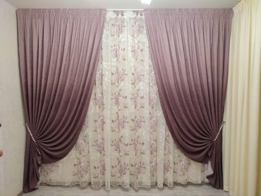Комплект MarkizaTaraz 350x275 см 3 шт, полиэстер, сетка, белый, бежевый, серый, розовый