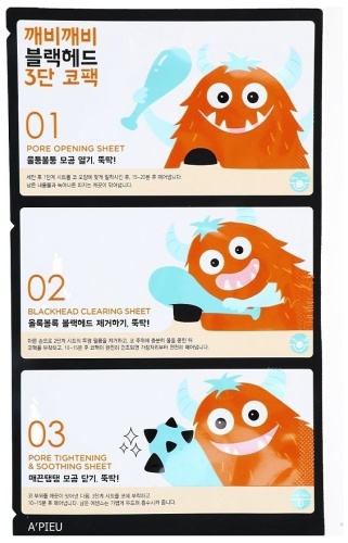 Маска для лица A'pieu полоски 3-Step Nose Pack 6.2 мл
