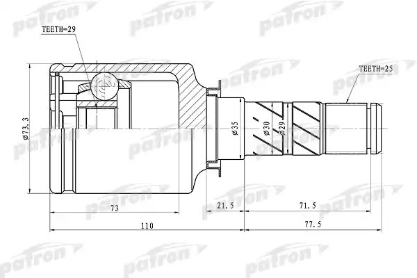 PATRON шрус PCV1068