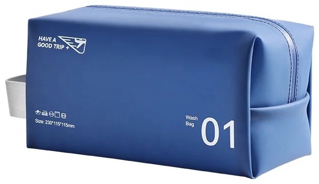 Косметичка поливинилхлорид, силикон синий 11.5X23 см