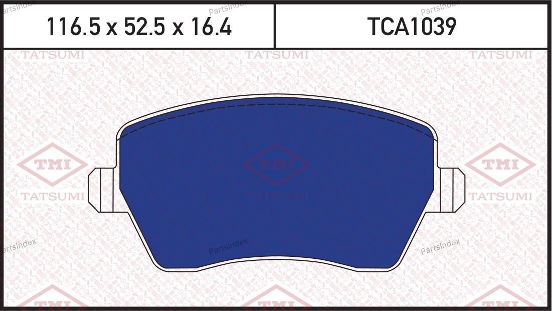 TATSUMI Колодки Тормозные Дисковые TCA1039