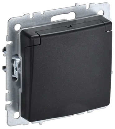 Розетка IEK Brite BR-R16-16-K02, черный