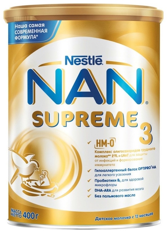 Купить NAN Supreme 3 12 месяцев 400 г в кредит в Алматы – Kaspi Магазин