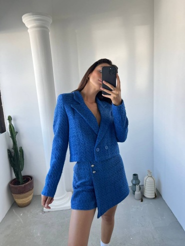 Пиджак свободного кроя Perry Fast Fashion синий