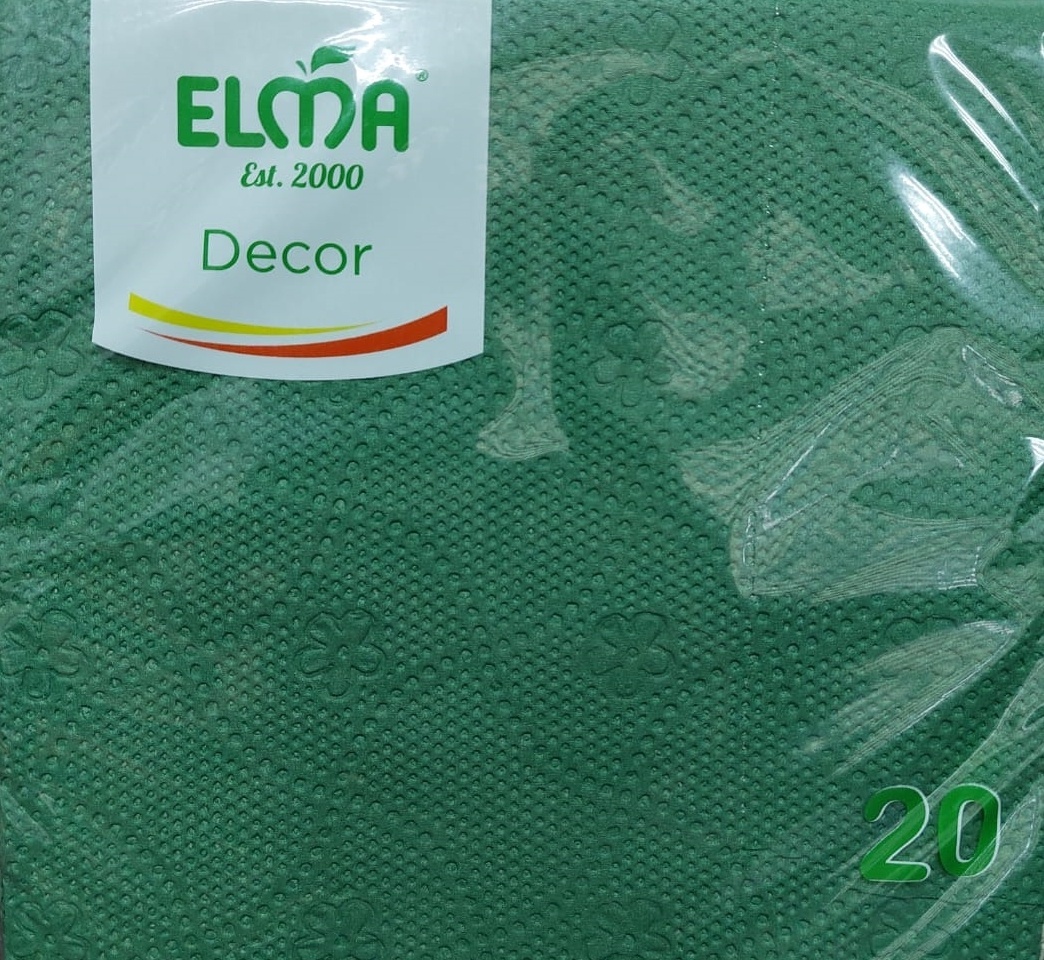 Бумажные салфетки Elma Decor 20 шт зеленый