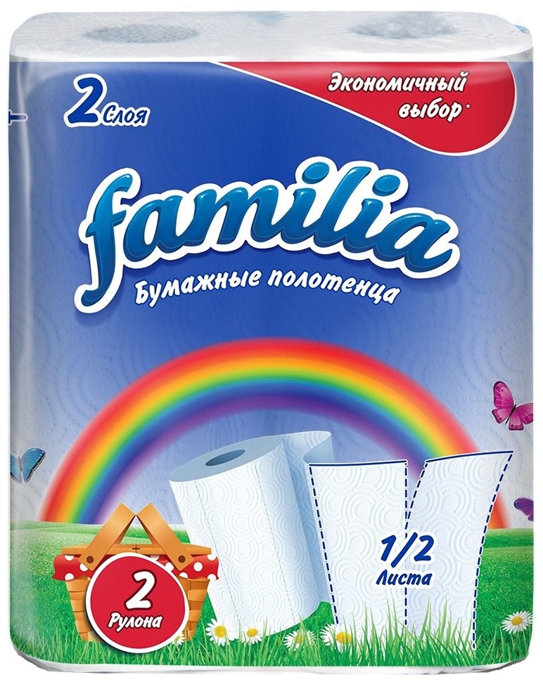 Бумажные полотенца Familia Радуга 2 шт