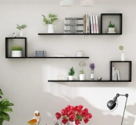 Полка SORE005, 125х15x77 см, черный