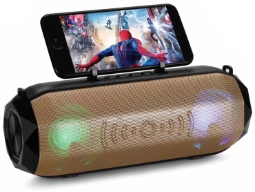 Портативная колонка BT SPEAKER M222 черный, золотистый