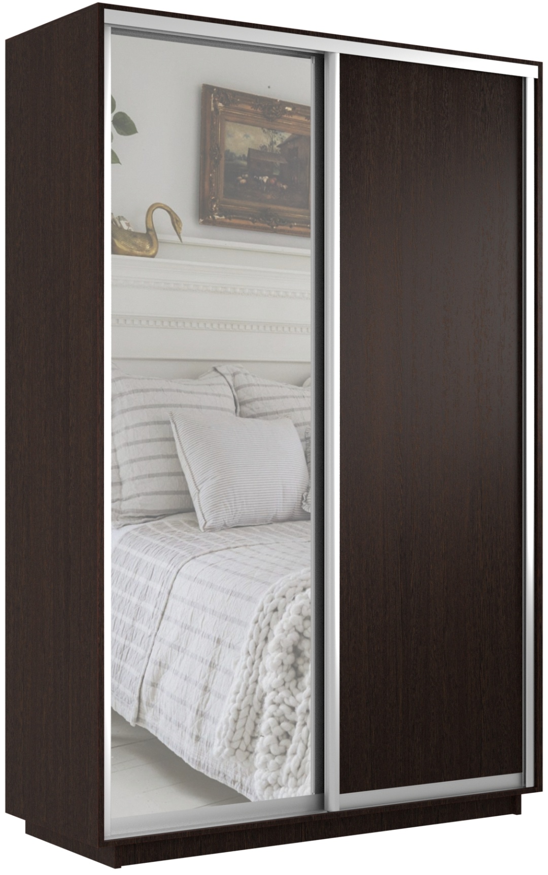 Купить Шкаф-купе Мебель Азии Экспресс 2Д1ЗП, 120x220х60 см, темно ...