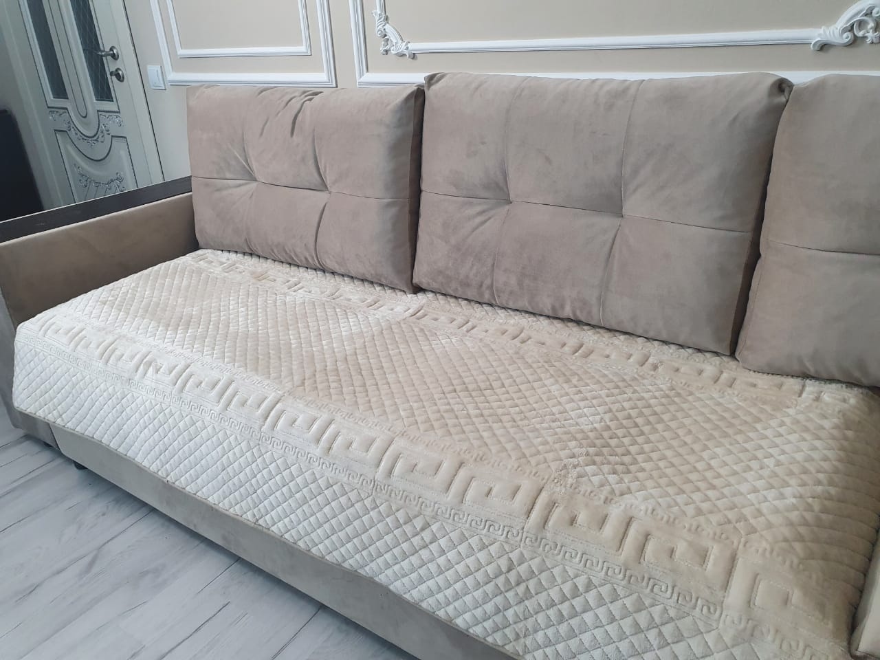 Elaman Hometextile накидка для дивана 211 белый 90x300 см
