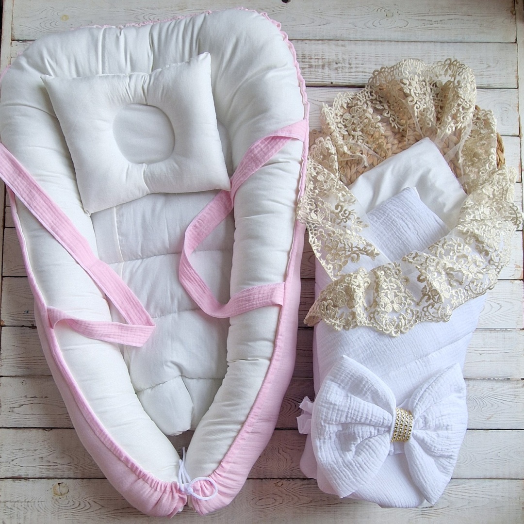 Комплект Baby белый, розовый