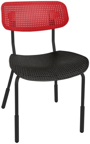 Стул ТЭТАХОУМ 2000000122, 80x46.5x57 см, черный, красный