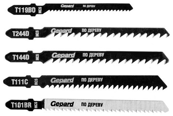 Пилки для лобзика по дереву 5 шт. Gepard GP0601-05