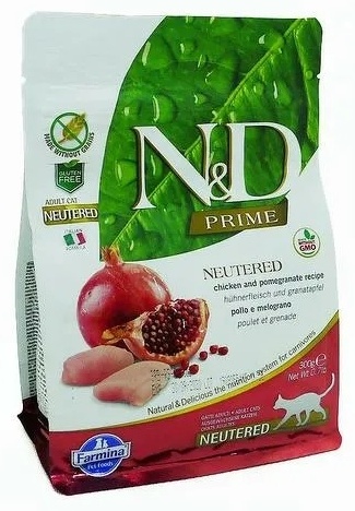 Farmina N&D Prime Neutered для стерилизованных курица, гранат 0.3 кг