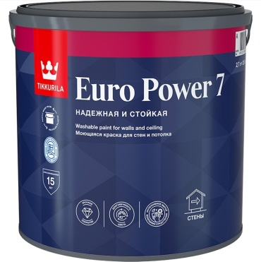 Tikkurila водоэмульсионная EURO POWER 7 A 2.7 л, белый цвет