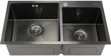 Кухонная мойка GAMA M2 78х43х22.5 см, сталь, тон серебристый