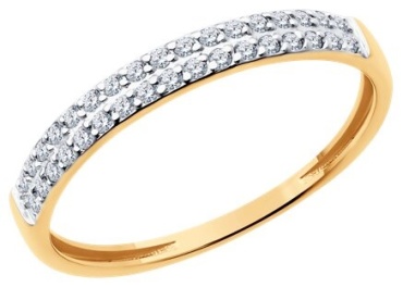 Diamant 51-110-02089-1_185 размер 18.5 вес 1.17 г золото, фианит