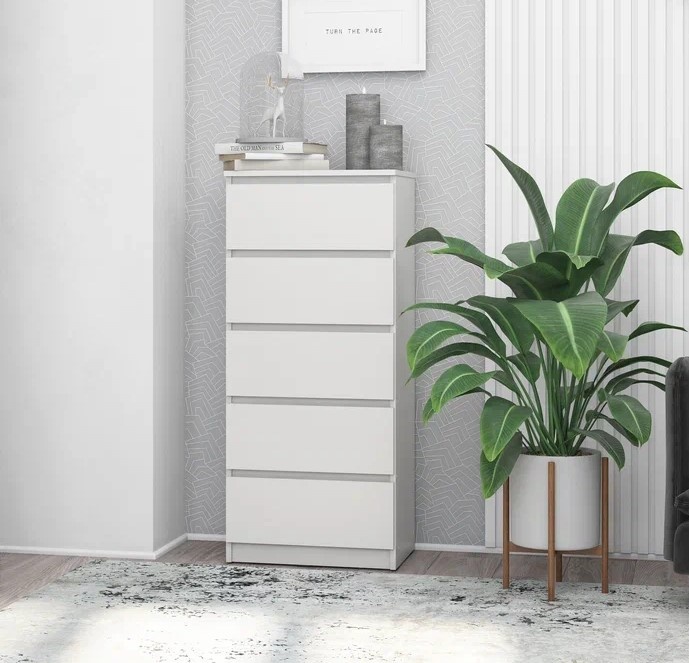 Комод Ваша Мебель Сити, 50x38x114 см, белый