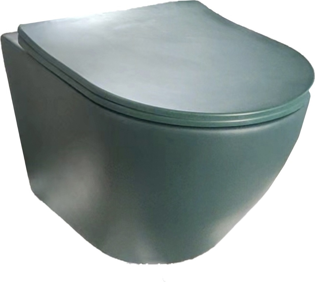 Унитаз подвесной YHJ-001 (матовый зеленый) (сиденье в комплекте) - артикул K0000080158