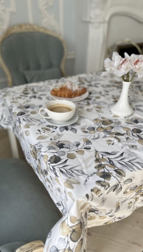 Скатерть Maryam decor & textile Листья эвкалипта  200x150 см, хлопок, 1 шт