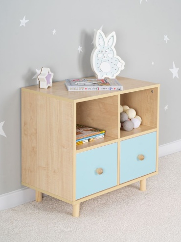 Детский комод Dimdomkids Лео 4, 67.5x40x63.5 см, голубой, бежевый
