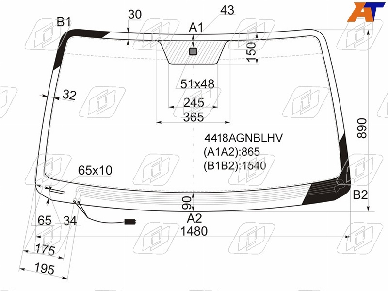 FUYAO 4418AGNBLHV лобовое для Kia Sorento 2002-2009