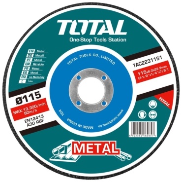 Total шлифовальный абразивный диск TAC2231251 125x22.2 мм 1 шт