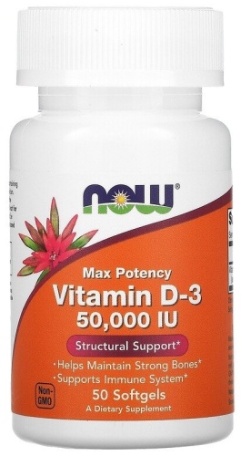 NOW D3 50 000 IU капсулы 50 шт
