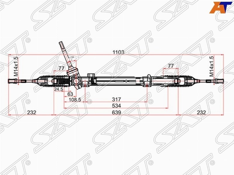 Рулевая рейка SAT электрическая ST48001JD90B левый руль