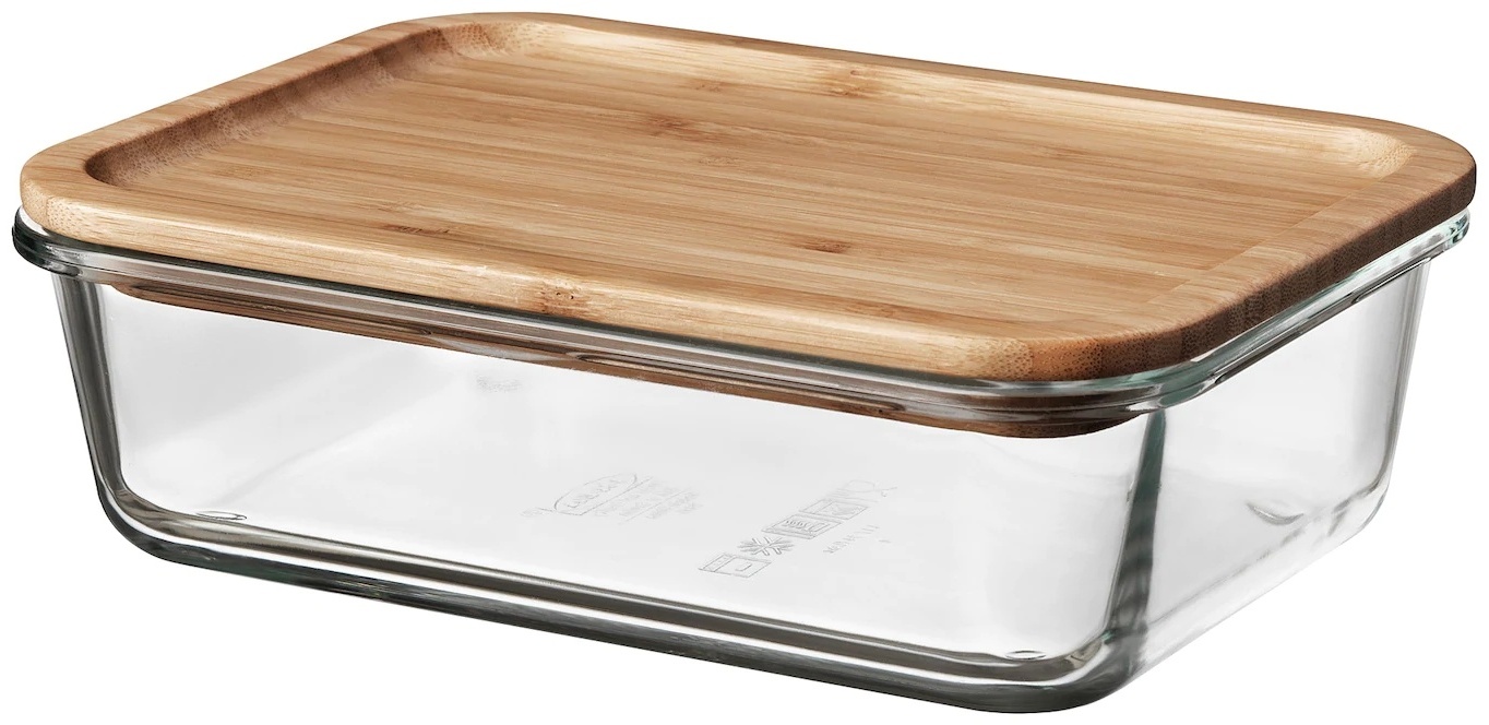 IKEA контейнер 69269067 1 шт, бамбук, стекло